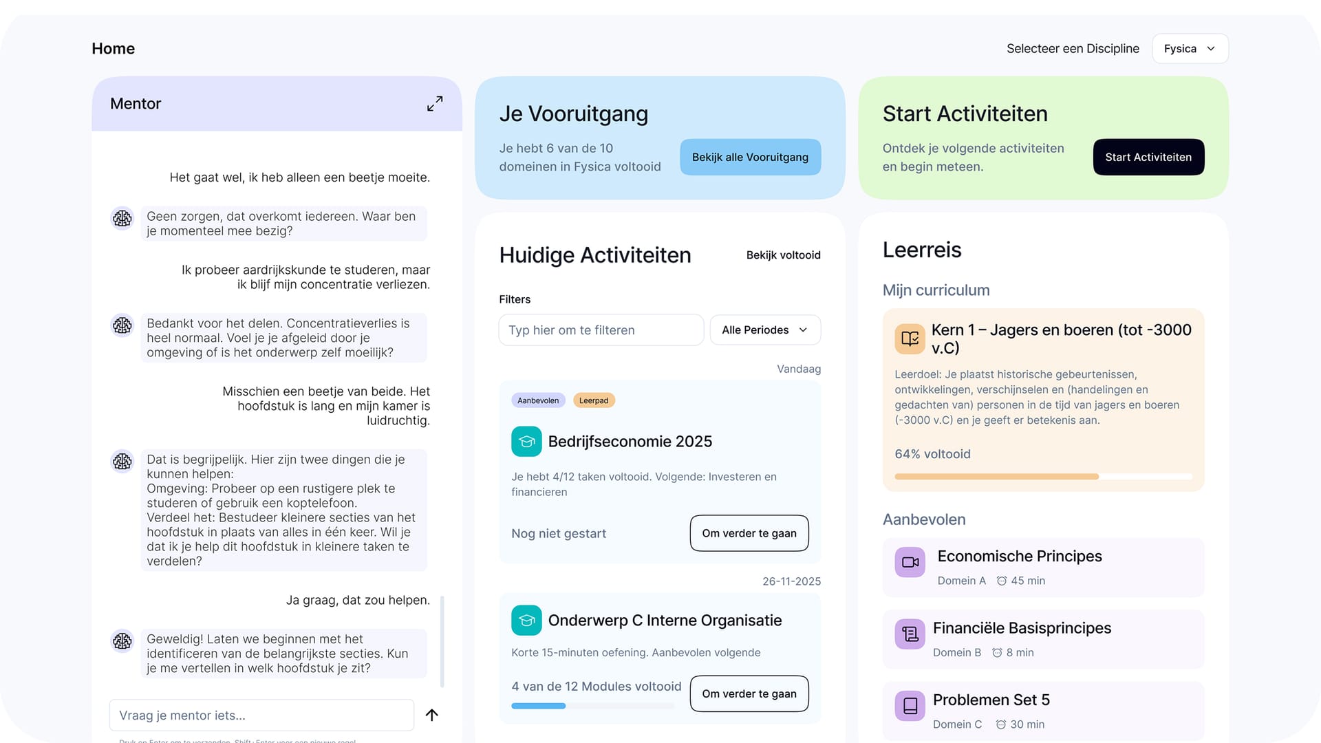 BrainBoost app — stap 4: Mentor chat en leerreis